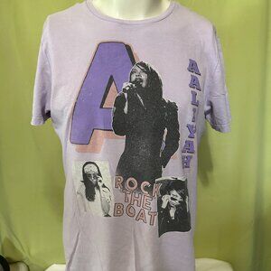 Aaliyah Rock the Boat Men's Purple T Shirt Size Medium Cotton